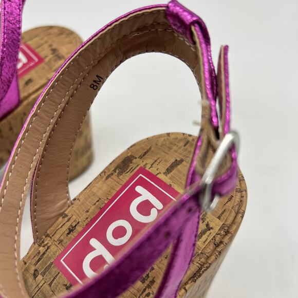 Pop Womens Admission Heeled Sandals Pink Fuschia Size 8M - Picture 8 of 11